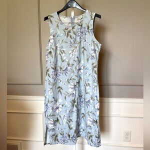 Expressions Vintage 90s Dress 18 linen blend sleeveless floral fairycore cottage